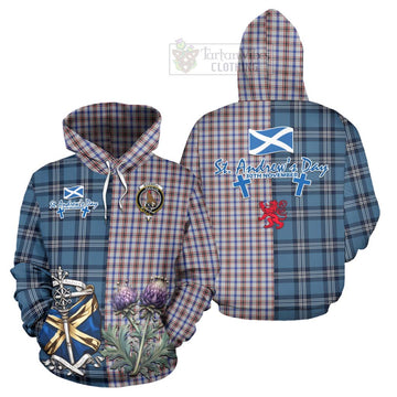 Boswell Tartan Hoodie Happy St. Andrew's Day Half Tartan Style Zip Hoodie - Tartan Vibes Clothing