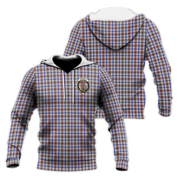 Boswell Tartan Knitted Hoodie with Family Crest Unisex Knitted Pullover Hoodie - Tartan Vibes Clothing