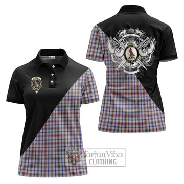 Boswell Tartan Women's Polo Shirt with Family Crest and Military Logo Style Women - Tartan Vibes Clothing