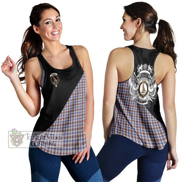 Boswell Tartan Women's Racerback Tanks with Family Crest and Military Logo Style 4XL - Tartan Vibes Clothing