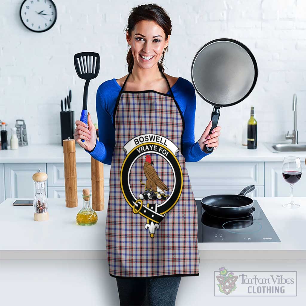 Boswell Tartan Apron with Family Crest Black - Tartan Vibes Clothing