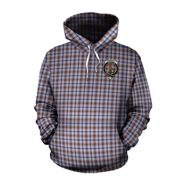 Boswell Tartan Cotton Hoodie with Family Crest Celtic Skull Style Pullover Hoodie XS - Tartan Vibes Clothing
