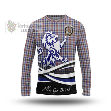 Boswell Tartan Long Sleeve T-Shirt with Alba Gu Brath Regal Lion Emblem Unisex - Tartan Vibes Clothing