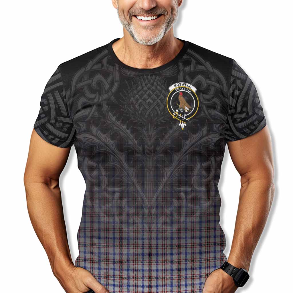 Boswell Tartan T-Shirt with Family Crest Celtic Thistle Vibes Kid's Shirt - Tartan Vibes Clothing