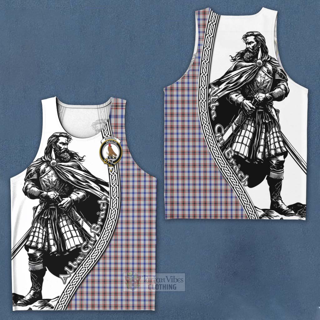 Boswell Tartan Clan Crest Men's Tank Top with Highlander Warrior Celtic Style Men - Tartan Vibes Clothing