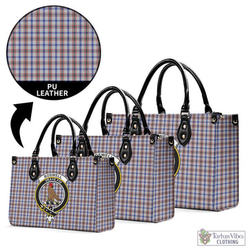 Boswell Tartan Luxury Leather Handbags with Family Crest L - Tartan Vibes Clothing