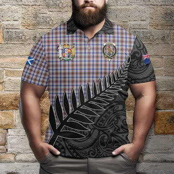 Boswell Crest Tartan Polo Shirt with New Zealand Silver Fern Half Style Kid - Tartan Vibes Clothing