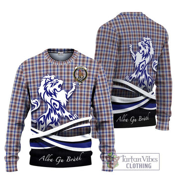 Boswell Tartan Ugly Sweater with Alba Gu Brath Regal Lion Emblem Unisex - Tartan Vibes Clothing