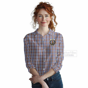Boswell Tartan Women's Casual Shirt with Family Crest DNA In Me Style Female - Tartan Vibes Clothing