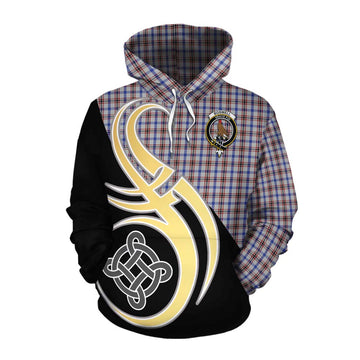 Boswell Tartan Cotton Hoodie with Family Crest and Celtic Symbol Style Pullover Hoodie XS - Tartan Vibes Clothing