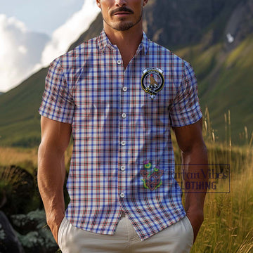 Boswell Tartan Cotton Hawaiian Shirt with Family Crest Kid - Tartan Vibes Clothing