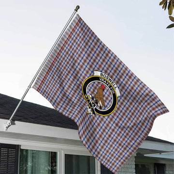 Tartan Vibes Clothing Boswell Tartan House Flag with Family Crest