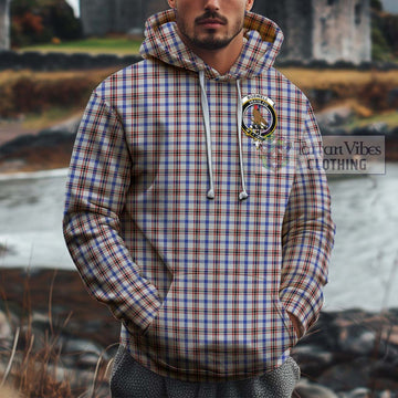 Boswell Tartan Cotton Hoodie with Family Crest Zip Hoodie - Tartan Vibes Clothing