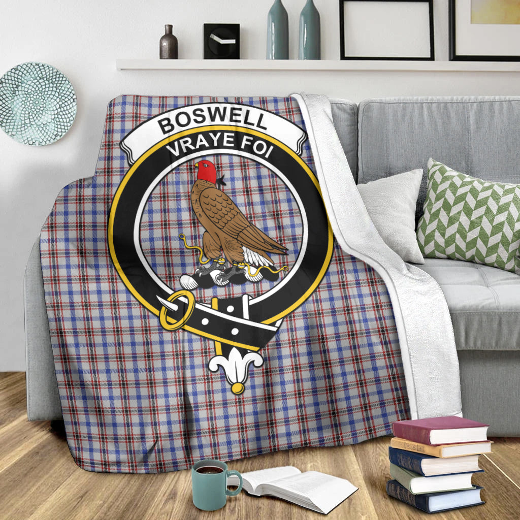 Boswell Tartan Blanket with Family Crest X-Large 59 x 79 inches 150 x 200 cm - Tartan Vibes Clothing