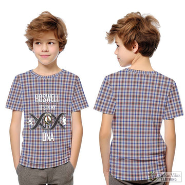 Boswell Tartan Kid T-Shirt with Family Crest DNA In Me Style Youth XL Size14 - Tartan Vibes Clothing