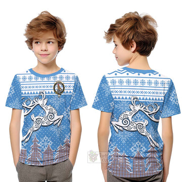 Boswell Clan Christmas Kid T-Shirt Celtic Reindeer Style Youth XL Size14 - Tartan Vibes Clothing