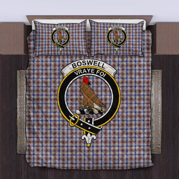 Boswell Tartan Quilt Bed Set with Family Crest King - Tartan Vibes Clothing