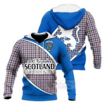 Boswell Family Crest Tartan Knitted Hoodie Celebrate Saint Andrew's Day in Style Unisex Knitted Pullover Hoodie - Tartan Vibes Clothing