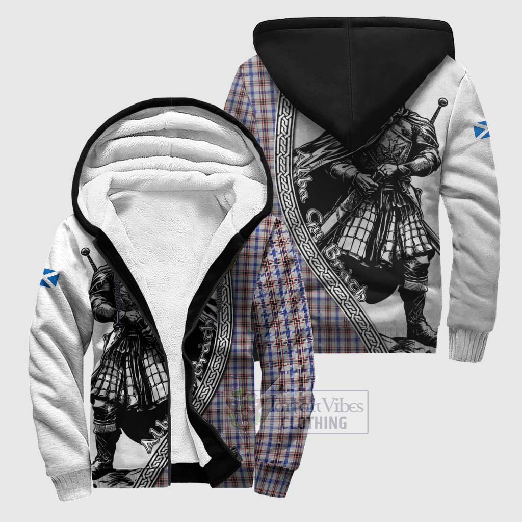 Boswell Tartan Clan Crest Sherpa Hoodie with Highlander Warrior Celtic Style Unisex S - Tartan Vibes Clothing