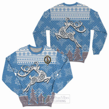 Boswell Clan Christmas Sweatshirt Celtic Reindeer Style Unisex - Tartan Vibes Clothing