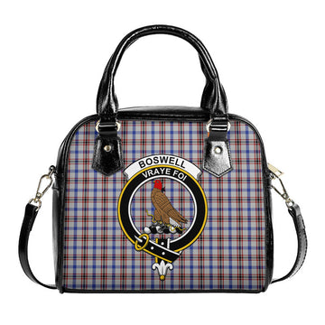 Boswell Tartan Shoulder Handbags with Family Crest One Size 9*21*24 cm (3.54*8.27*9.45 inches) - Tartan Vibes Clothing