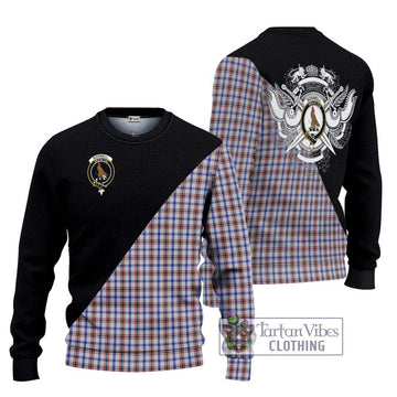 Boswell Tartan Ugly Sweater with Family Crest and Military Logo Style Unisex - Tartan Vibes Clothing