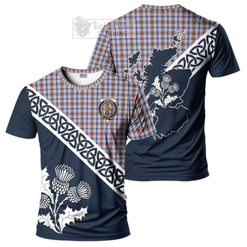 Boswell Tartan T-Shirt Featuring Thistle and Scotland Map Kid's Shirt - Tartanvibesclothing Store
