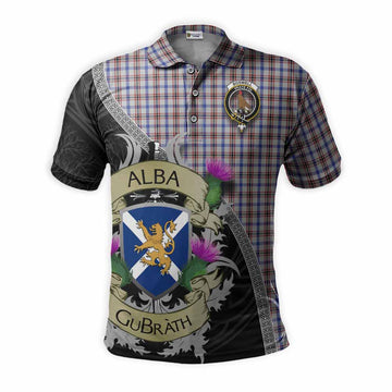 Tartan Vibes Clothing Boswell Tartan Family Crest Polo Shirt Lion Rampant Royal Thistle Shield Celtic Inspired