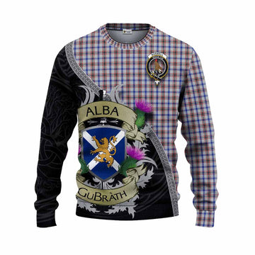 Boswell Tartan Family Crest Knitted Sweater Lion Rampant Royal Thistle Shield Celtic Inspired Unisex - Tartan Vibes Clothing