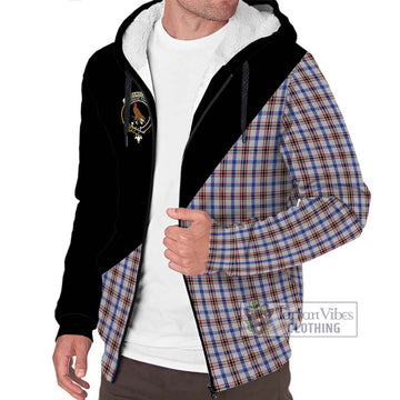 Boswell Tartan Sherpa Hoodie with Family Crest and Military Logo Style Unisex S - Tartan Vibes Clothing