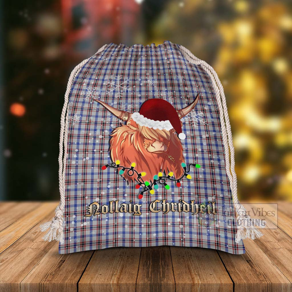 Boswell Tartan Christmas Santa's Bag with Twinkle Highland Cattle - Tartan Vibes Clothing
