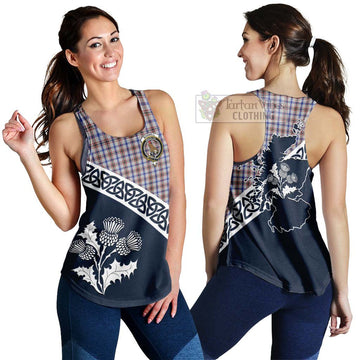 Boswell Tartan Women's Racerback Tanks Featuring Thistle and Scotland Map 4XL - Tartan Vibes Clothing
