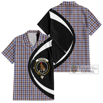 Boswell Tartan Hawaiian Shirt with Family Crest Circle Style Kid - Tartan Vibes Clothing