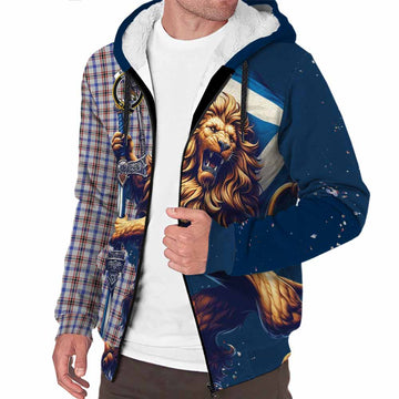 Boswell Tartan Family Crest Sherpa Hoodie with Scottish Majestic Lion Unisex S - Tartan Vibes Clothing