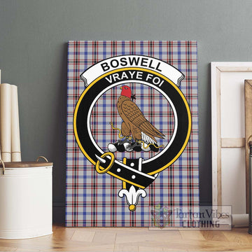 Boswell Tartan Canvas Print Wall Art with Family Crest