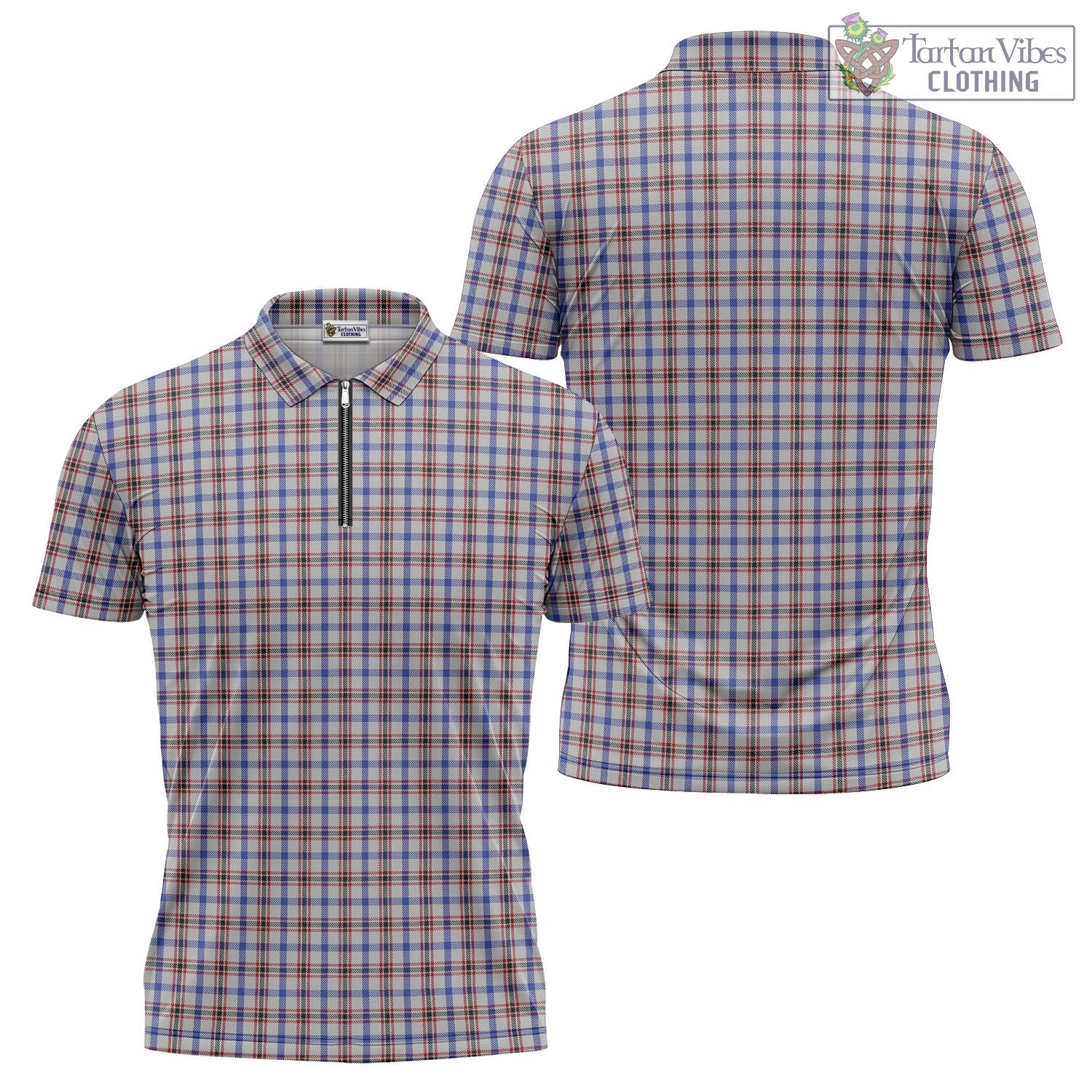 Boswell Tartan Zipper Polo Shirt Unisex - Tartan Vibes Clothing