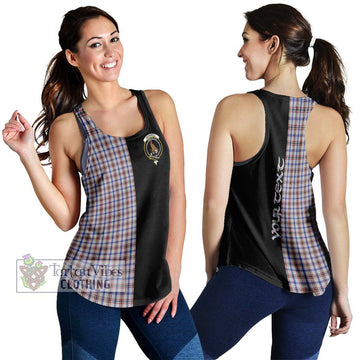 Boswell Tartan Women's Racerback Tanks with Family Crest and Half Of Me Style 4XL - Tartan Vibes Clothing