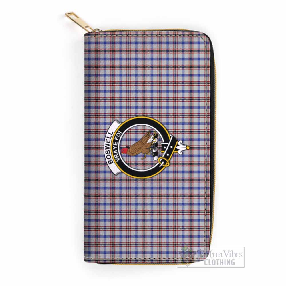 Boswell Tartan Women's Leather Wallet with Family Crest One Size 19.7*10.5*3.5 cm - Tartan Vibes Clothing