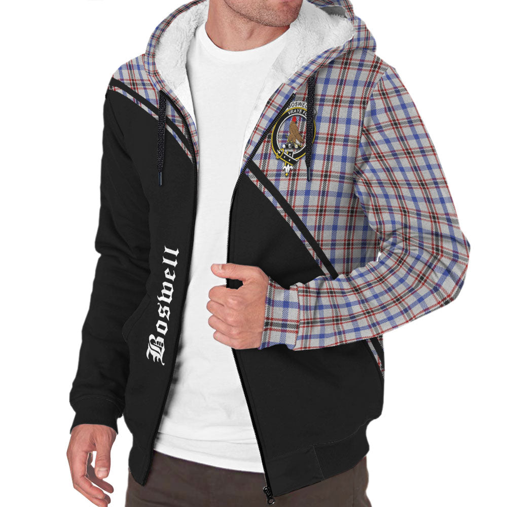 Boswell Tartan Sherpa Hoodie with Family Crest Curve Style Unisex - Tartanvibesclothing
