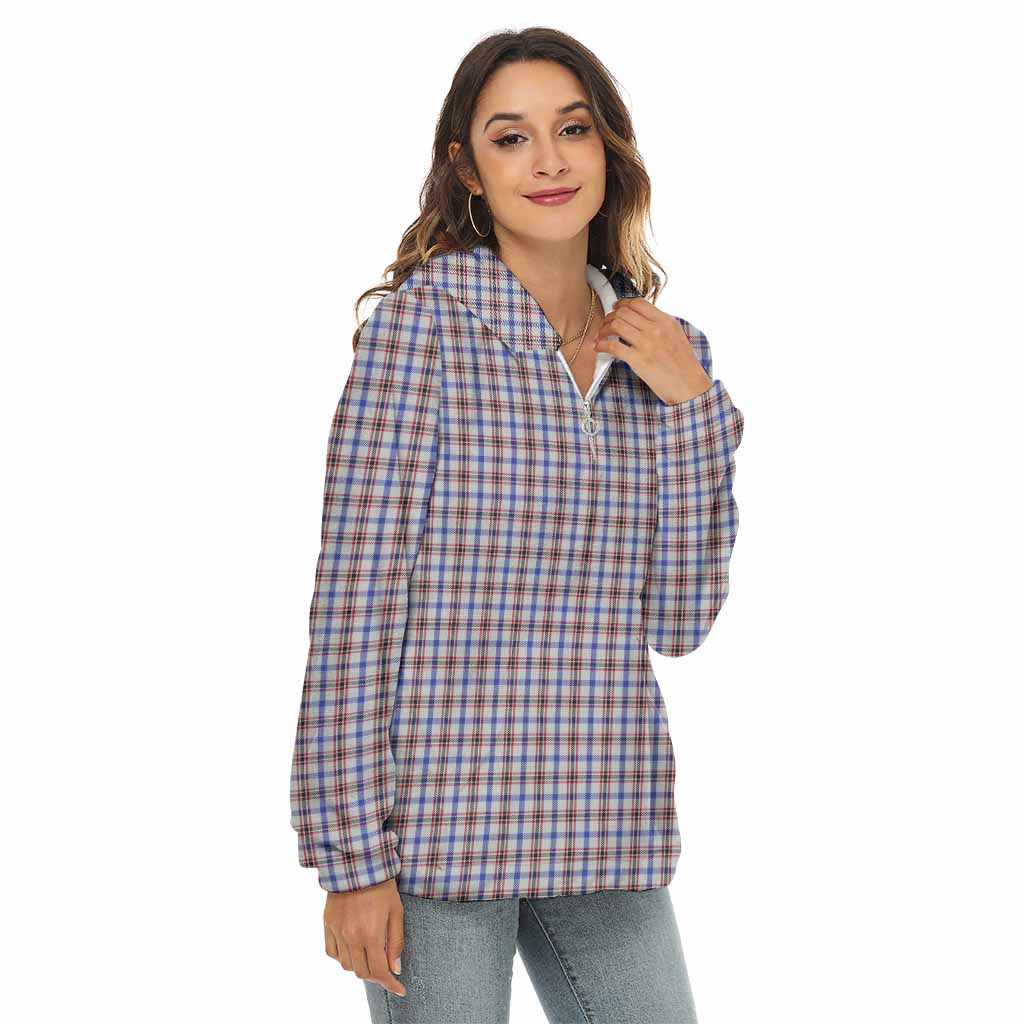Boswell Tartan Women's Borg Fleece Hoodie with Half Zip Female - Tartan Vibes Clothing
