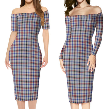 Boswell Tartan Off Shoulder Lady Dress Women's Dress - Tartan Vibes Clothing