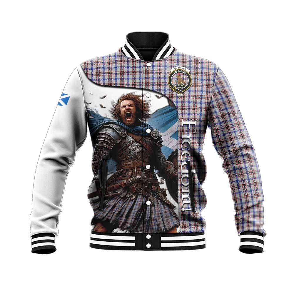 Boswell Crest Tartan Baseball Jacket Inspired by the Freedom of Scottish Warrior Unisex - Tartan Vibes Clothing