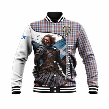 Boswell Crest Tartan Baseball Jacket Inspired by the Freedom of Scottish Warrior Unisex - Tartan Vibes Clothing