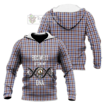 Boswell Tartan Knitted Hoodie with Family Crest DNA In Me Style Unisex Knitted Pullover Hoodie - Tartan Vibes Clothing