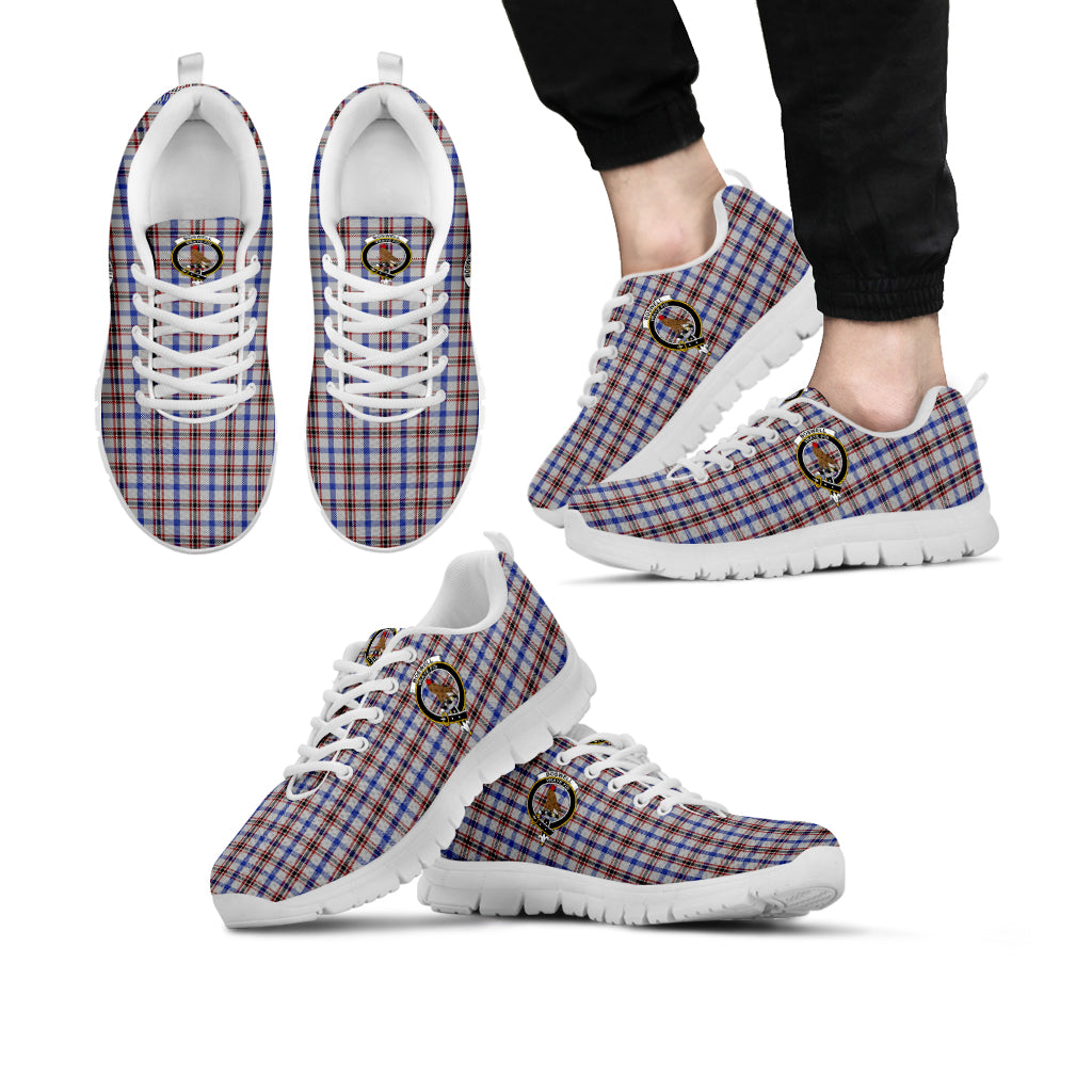 Boswell Tartan Sneakers with Family Crest Kid's Sneakers - Tartan Vibes Clothing