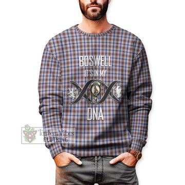 Boswell Tartan Sweatshirt with Family Crest DNA In Me Style Unisex - Tartan Vibes Clothing