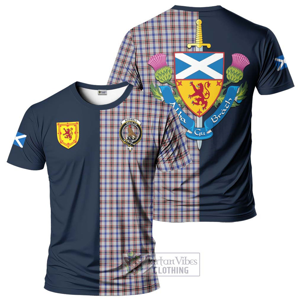 Boswell Tartan T-Shirt Alba with Scottish Lion Royal Arm Half Style Kid's Shirt - Tartan Vibes Clothing