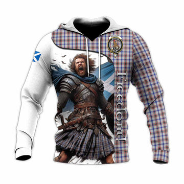 Boswell Crest Tartan Knitted Hoodie Inspired by the Freedom of Scottish Warrior Unisex Knitted Pullover Hoodie - Tartan Vibes Clothing