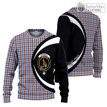 Boswell Tartan Ugly Sweater with Family Crest Circle Style Unisex - Tartan Vibes Clothing