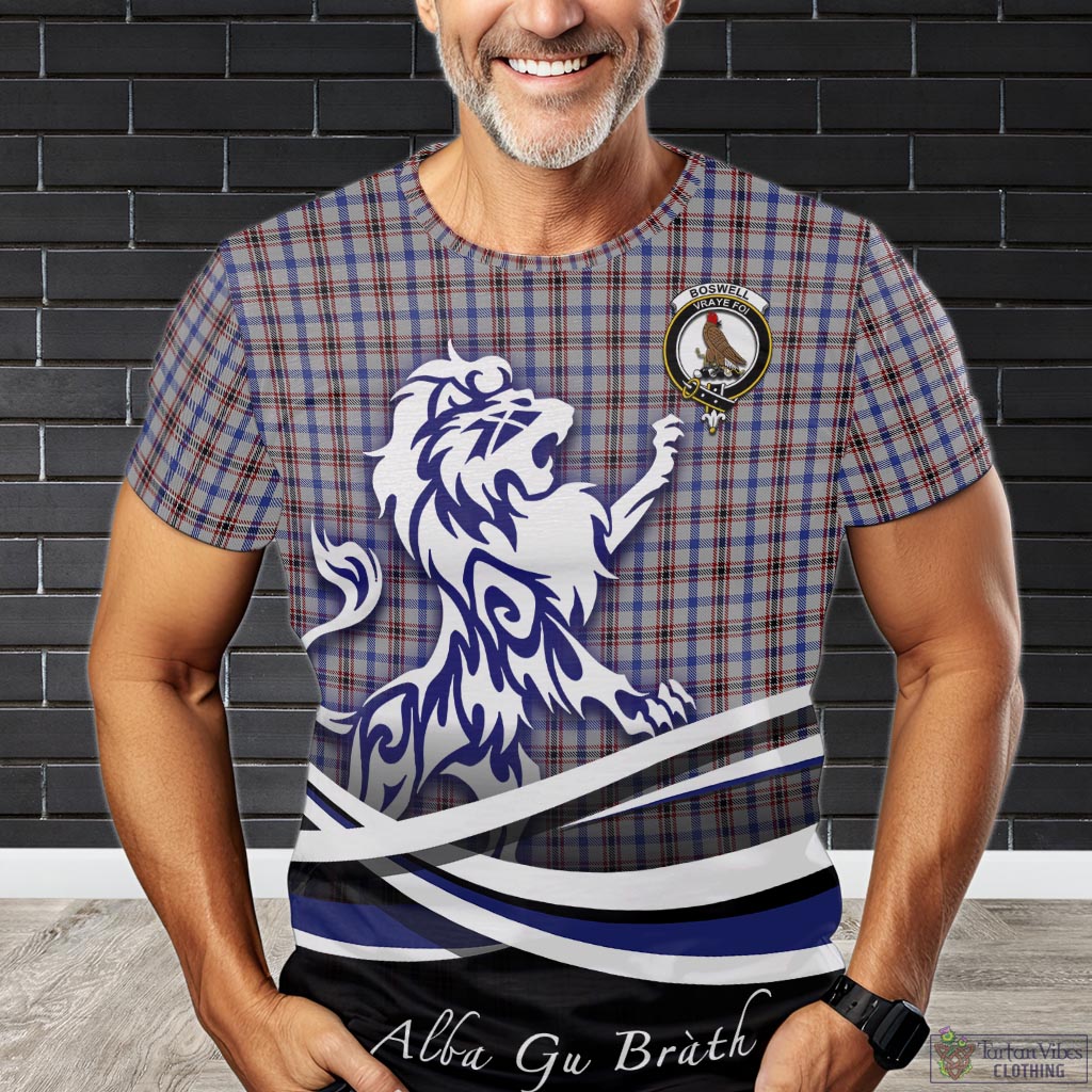 Boswell Tartan T-Shirt with Alba Gu Brath Regal Lion Emblem Kid's Shirt - Tartan Vibes Clothing